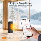 Space Heaters for Indoor Use,  WiFi and Voice Control, for Office Bedroom Home 1Pack Black