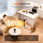 FLANUR Space Heaters for Indoor Use Large Room, 1500W Portable Space Heater with Remote, for Bedroom, Office (White, 1Pack)