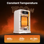 26CM FLANUR Portable Electric Space Heater with Thermostat,  ECO Mode - 2-in-1 Heater Fan, Remote, White