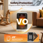 26CM FLANUR Portable Electric Space Heater with Thermostat,  ECO Mode - 2-in-1 Heater Fan, Remote, White
