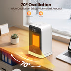 26CM FLANUR Portable Electric Space Heater with Thermostat,  ECO Mode - 2-in-1 Heater Fan, Remote, White