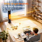 FLANUR Space Heaters for Indoor Use Large Room, 1500W Portable Space Heater with Remote, for Bedroom, Office (Black, 1Pack)