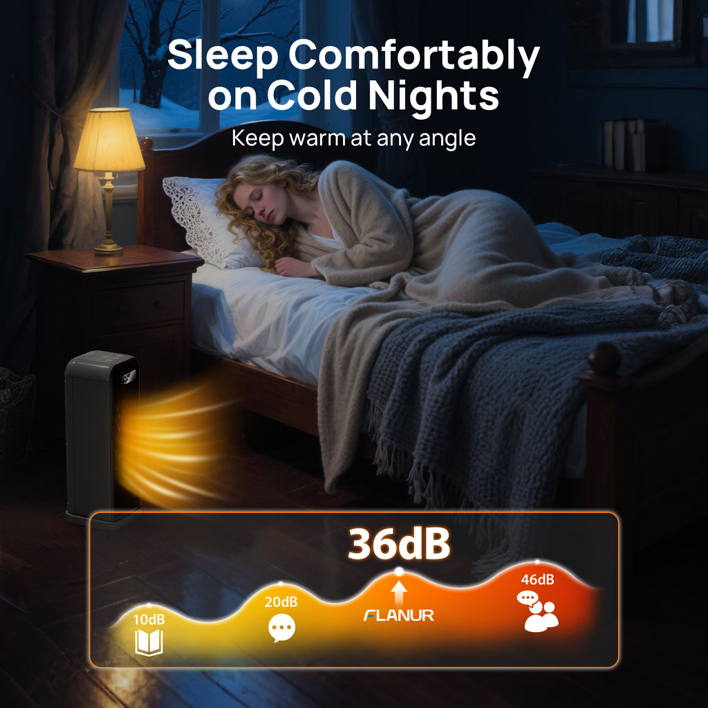 Space Heaters for Indoor Use,  WiFi and Voice Control, for Office Bedroom Home 1Pack Black