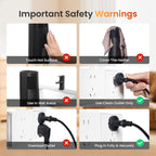 FLANUR  1500W PTC Ceramic Smart Space Heaters for Indoor Use, Portable Heater with Remote & App Control for Large Room, Office, Black, 1 Pack