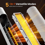 FLANUR 1500W PTC Ceramic Smart Space Heaters for Indoor Use, Portable Heater with Remote & App Control for Large Room, Office, Silver, 1 Pack