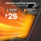 Space Heaters for Indoor Use,  WiFi and Voice Control, for Office Bedroom Home 1Pack Black