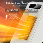 Space Heaters for Indoor Use,  WiFi and Voice Control, for Office Bedroom Home 1Pack White