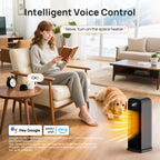 Space Heaters for Indoor Use,  WiFi and Voice Control, for Office Bedroom Home 1Pack Black